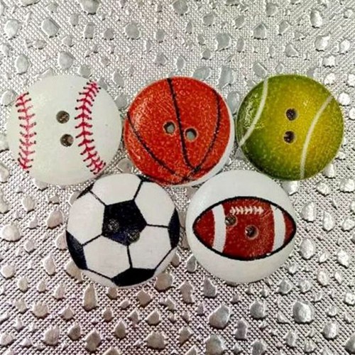 Soccer Ball Sports Painting Baseball Flatback Buttons For Embellishment - Picture 10 of 11