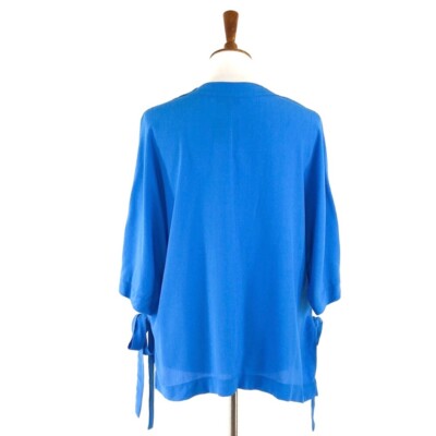 Haut Topshop Bleu Cobalt - Viscose Soyeuse - Dos Zippé - Taille 12 - Occasion Très Bon état