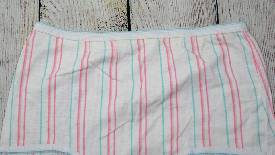 Paquete de 3 bragas de colección para mujeres HW ropa interior retro braguita a rayas talla 6 Foto 4 de 4