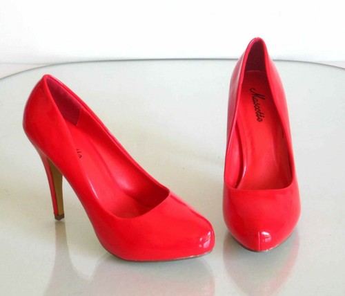 New Hidden Platform Stiletto High Heel Pumps Patent Pink Black 5.5 6 6.5 7 7.5 8 - Picture 4 of 17