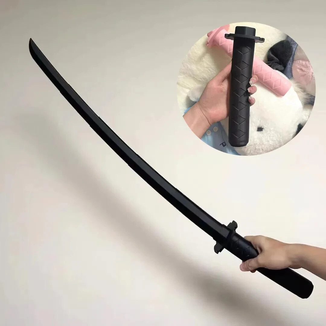 Pretend Toy Katana Samurai Sword Toy Stress Relief Fun Gift Black