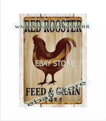 Red Rooster feed grain 1934 metal tin sign master bedroom decorating ideas