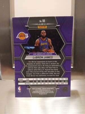 2022-23 Panini Mosaic Lebron James Blue Reactive Prizm #98