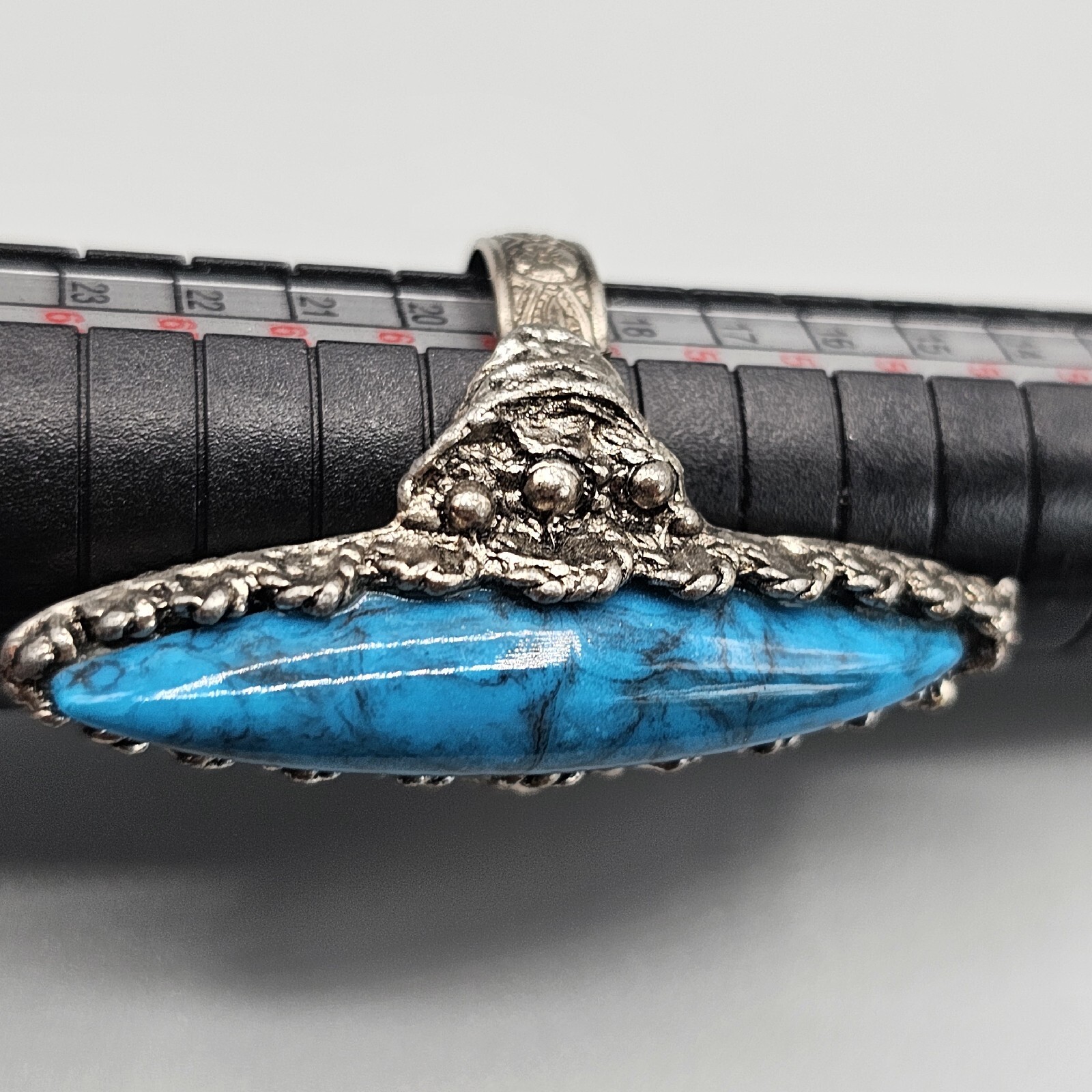 Southwest Statement Ring Silver Tone Adjustable B… - image 12