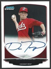 2013 BOWMAN CHROME DAN LANGFIELD PROSPECT ON CARD AUTOGRAPH, REDS, LOOK!!!!!