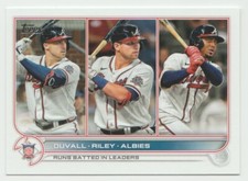 2022 Topps #181 Adam Duvall Austin Riley Ozzie Albies Baseball Card Braves