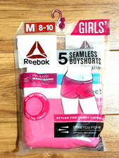 Reebok Girls Seamless Boyshorts Panties- 5-Pack-Assorted Medium 8/10 -NIP