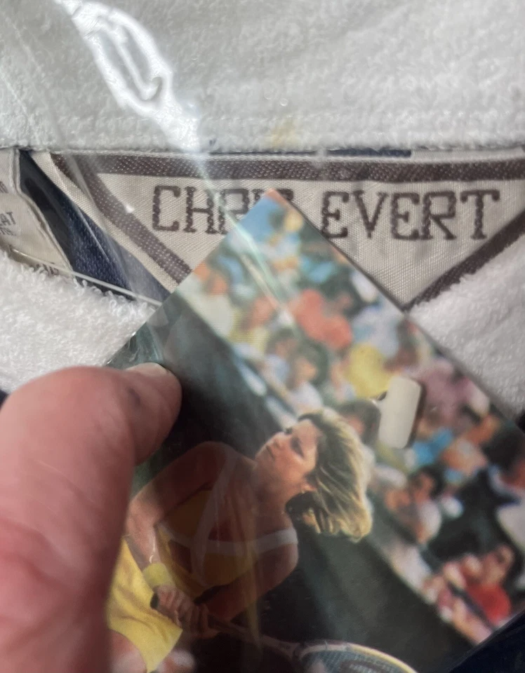 Camisa De Colección Años 70 Chris Evert Ropa de Acción Tenis Verdadera De Colección Sin Usar Stock Talla S Foto 3 de 4