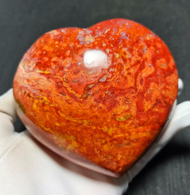 Rare Natural Polished Orbicular Ocean Jasper Heart Reiki