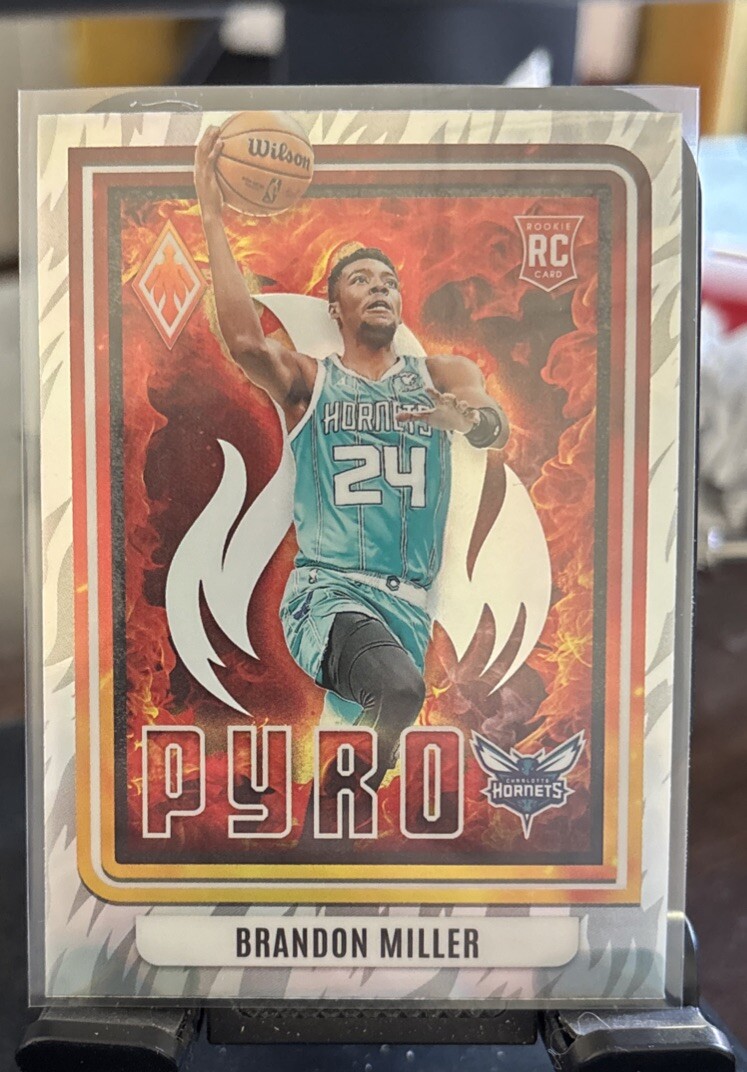 2023-24 Panini Phoenix Basketball Brandon Miller RC Rookie Pyro Insert Hornets