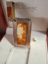 Accendino S.T. Dupont Linea 1 Soubreny Placcato Oro Laque De Chine Rossa