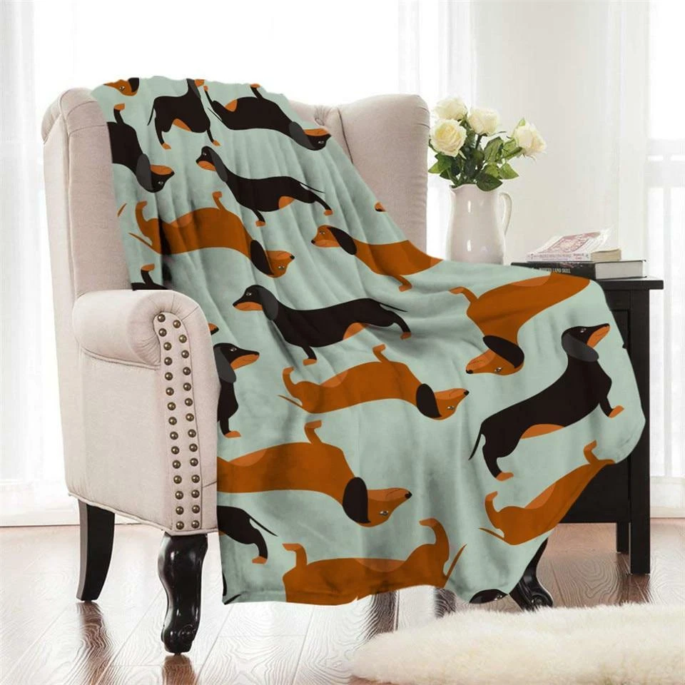 Fleece Dachshund Wiener Dog Pattern Throw Blanket eBay