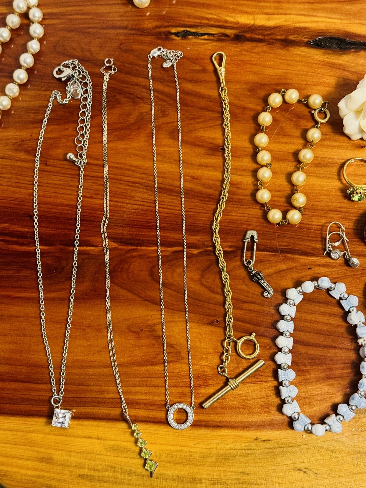 Mixed Jewelry Lot With Jewelry Box Brooches Necklaces Rings Pearls Fashion eBay