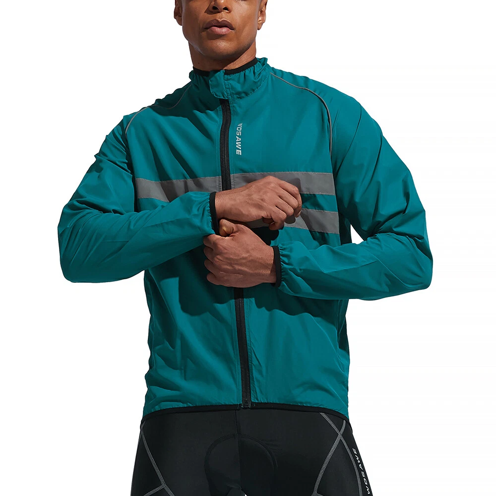 WOSAWE High Visibility Cycling Jacket Reflective Windbreaker Waterproof MTB Coat