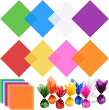 120 PCS Cellophane Sheets, Cello Sheets, Cellophane Paper Sheets, Colored Cellop