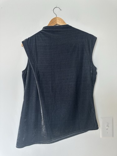 Luxe Addition Womens Medium Velour Grey Tank Top Shirt - Picture 2 of 4