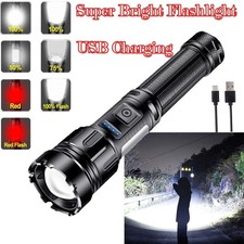 1000000LM USB Rechargeable LED Flashlight Super Bright Torch Tactical Lamp