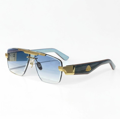 MAYBACH The President II Gold Blue Wood / Blue Gradient 140 Unisex Sunglasses 