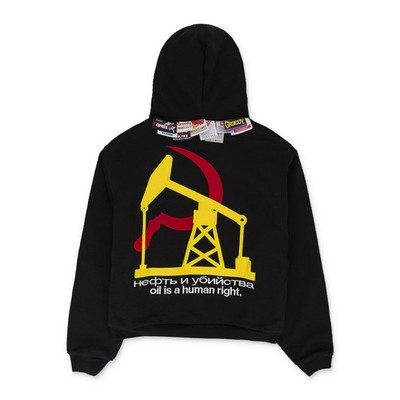 NWT GREEDY UNIT x MURD333R.FM BLACK DOUBLE LAYERED HOODIE SIZE XL