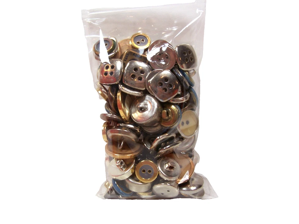 Mix of New Old Stock Buttons x 1 Bag Metal and Metal Coated Button Lot B60 - Image 2 of 4