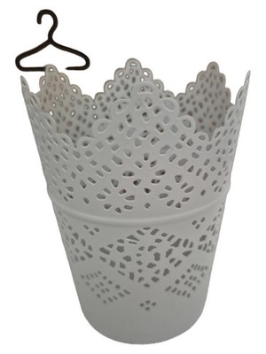 IKEA Übertopf Weiß Metall Lochmuster Charmant Blumentopf Pflanztopf 12cm