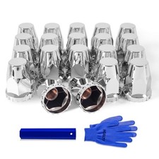 20Pcs Lug Nut Covers 33mm Thread-on Nut Covers for Semi Trucks Flat Top 20 PCS
