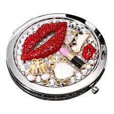 Travel Purse Mirror Lips Compact Double Sided Women Handheld Makeup Pocket