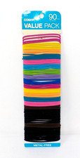 Conair 90 Piece Elastic Ponytail Hair Ties Metal Free Multi Colors 49431