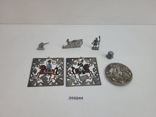 Konvolut Zinn Fensterbilder Post Mann auf Pferd Soldaten Huhn Deko 200g #269244
