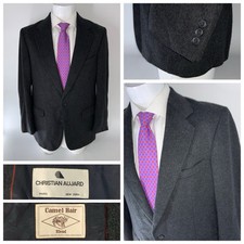 Christian Aujard Blazer Jacket 42R Dark Gray Camel Hair Blend 2B 1V YGI U1-620