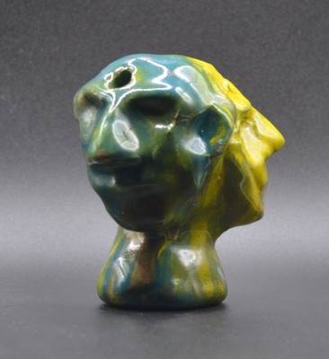 ''Masks 3'' - Expensive Original Clay Sculpture. Hand made & glazed. Impressive!