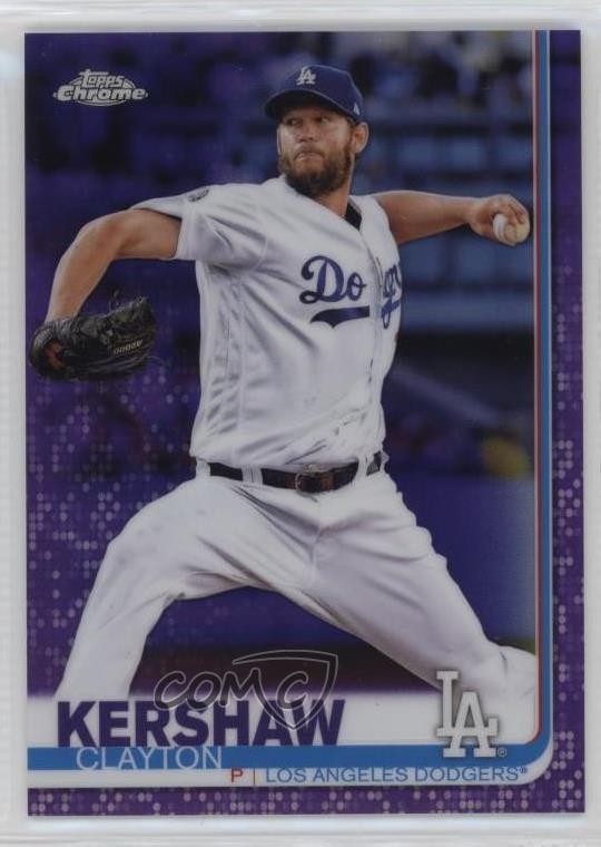 2019 Topps Chrome Purple Refractor 119/299 Clayton Kershaw #112 ok2