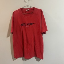VINTAGE TOMMY HILFIGER EMBROIDERED RAISED SPELLOUT T SHIRT L TOMMY JEANS 90s Y2K