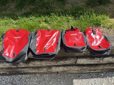 Ortlieb Pannier Set Front Roller &  Back Roller Classic Red Waterproof Touring