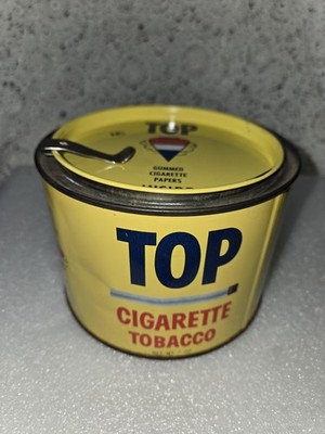 Vintage TOP Cigarette Tobacco Tin Can 7 oz - Empty w/ Lid & Tab RJ Reynolds