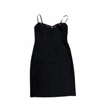 Vintage Laundry by Shelli Segal Black Dress with Pink Floral Sequins - Size 12