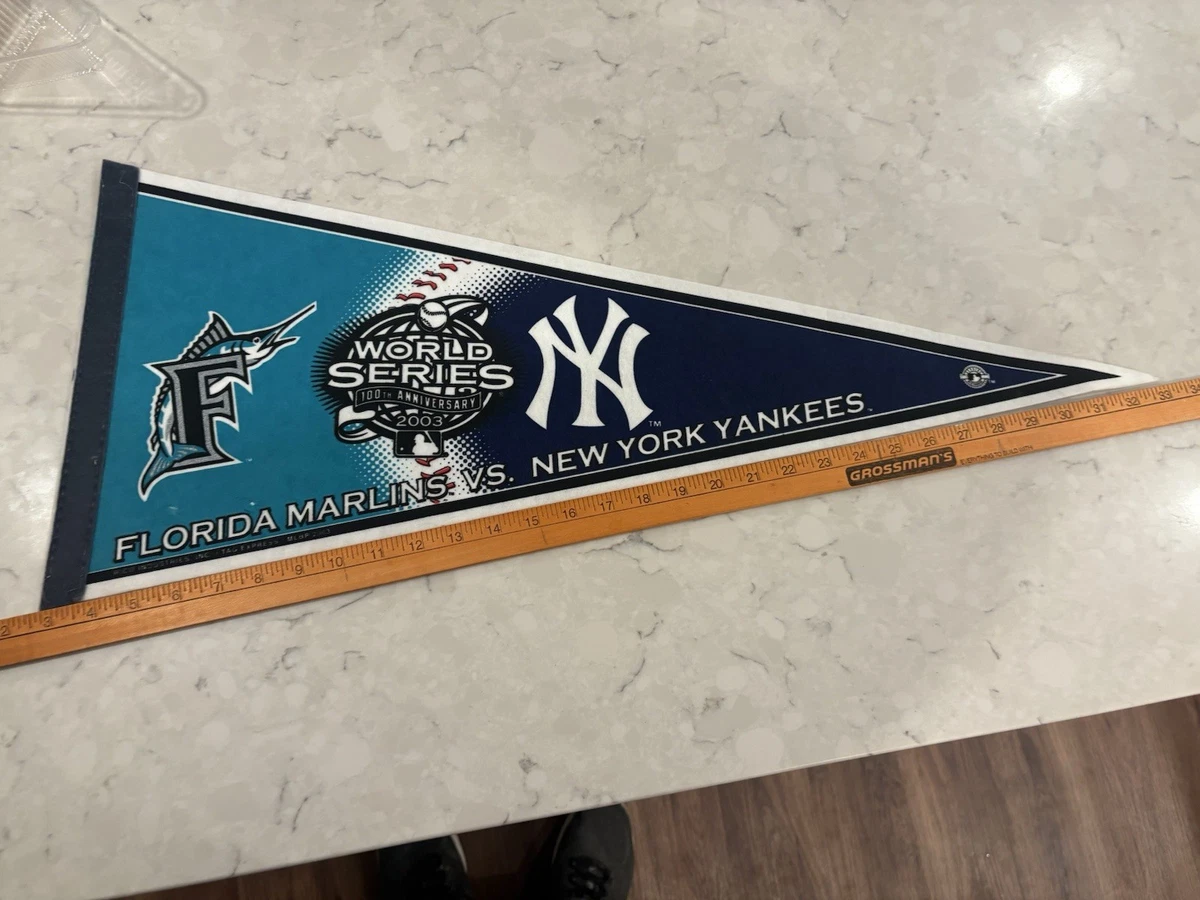 Fanion Vintage Original World Series 2003 Florida Marlins Vs New York Yankees - 12x29 Pouces