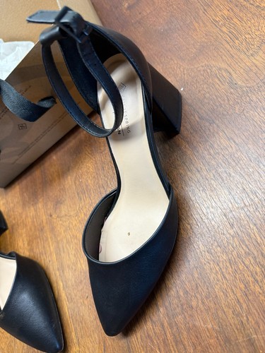 Call It Spring Heels Daliaa 001 US 6.5 Black CLosed toe Strap Vegan B.E.D Foam - Picture 7 of 10