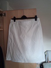 White Cotton Denim Skirt Women Size 14 Used Couple Times Marks And Spencer