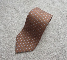 Hermes Vintage 100 Silk Tie Horses Paris France BROWN 5518 UA