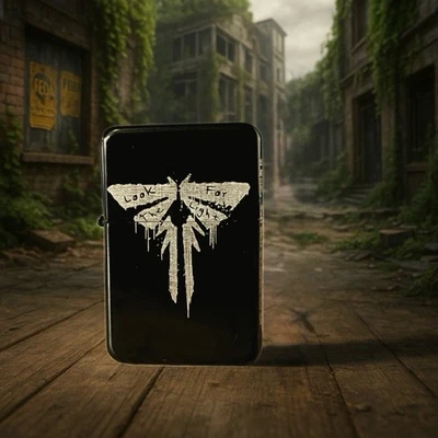 The Last of Us Firefly Engraved Flip Lighter – Black Refillable Metal Lighter |