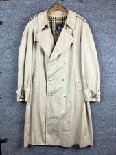 Vintage Burberrys Khaki Trench Coat Burberrys of London Men's 56 Reg Belted 80s