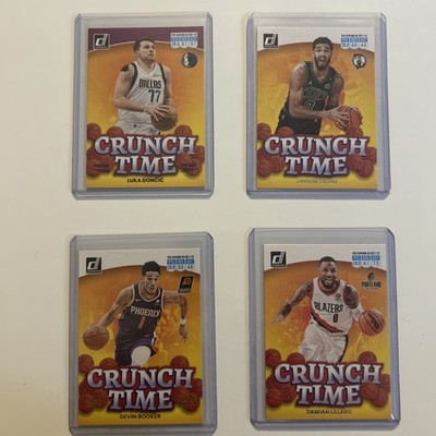 Lot of 4 2022-23 Donruss Crunch Time PURPLE LUKA PRESS PROOF GOLD BOOKER
