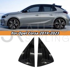 Vuaxhall Corsa F 2019-2023 Gloss Black Rear Window Louver Vent Covers 2pcs