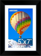 Durable Black Picture Frame 5x7 with Plexiglass - Perfect for Tabletop or Wall