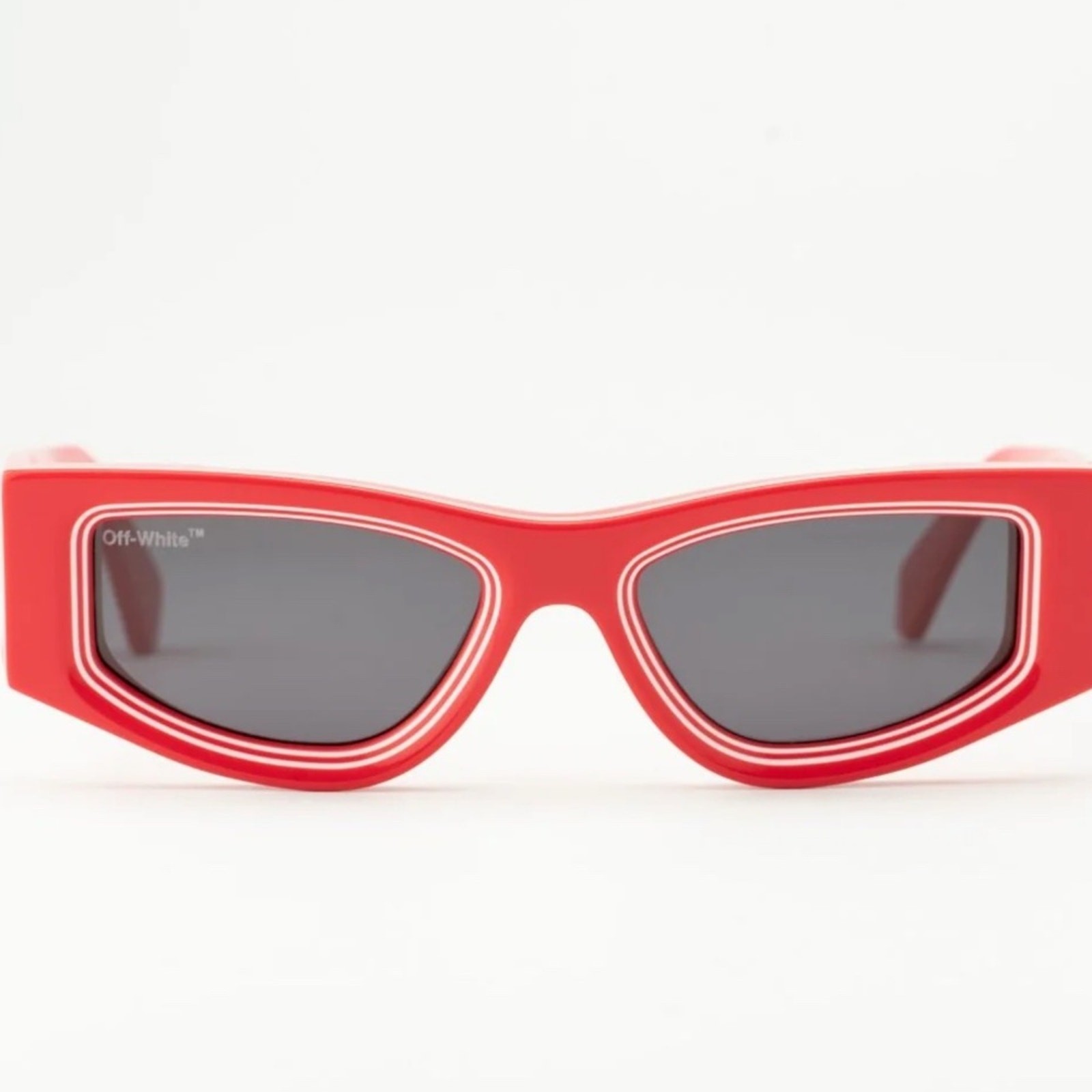 OFF WHITE Andy  Rectangular Sunglasses - RED - BR… - image 11