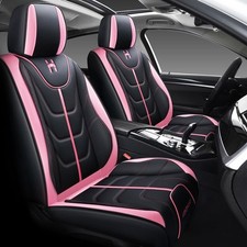 Hgvkdo Leather Car Seat Coversfull Coverage Covers Full Black And Pink