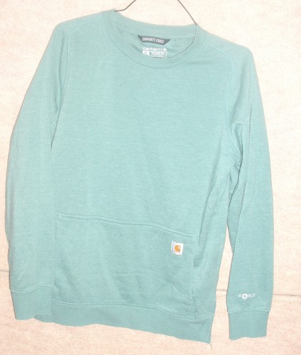 Women's green CARHARTT FORCE pull over relaxed fit sweatshirt , size XS - Picture 1 of 3