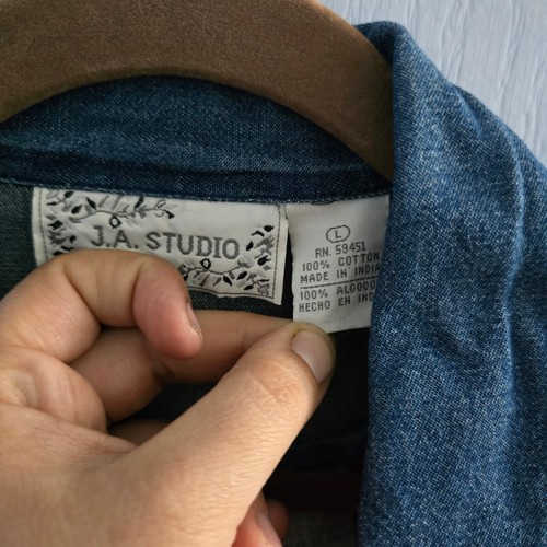 J.A. Set due pezzi abito denim e camicia abbottonata Studio vintage taglia large - Foto 2 di 12