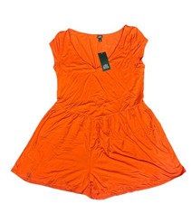 Wild Fable Orange V-Neck Short Sleeve Shorts Romper New W Tags  Womens Size XL
